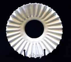 2 Vintage 8 In Industrial Pleated Petticoat Milk Glass Lamp Shade 3 3/4 Fitter