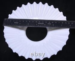 2 Vintage 8 In Industrial Pleated Petticoat Milk Glass Lamp Shade 3 3/4 Fitter