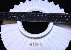 2 Vintage 8 In Industrial Pleated Petticoat Milk Glass Lamp Shade 3 3/4 Fitter