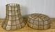 2 Vintage Capiz Shell Lamp Shades Brass Scalloped Bottom Edge 12 Tall Mcm