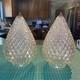 2 Vintage Glass Lamp Shade Retro Pineapple Teardrop Shape For Swag Lamp