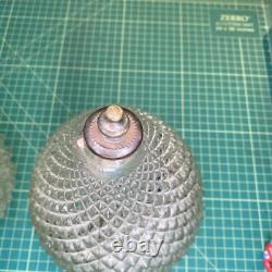 2 Vintage Glass Lamp Shade Retro Pineapple Teardrop Shape for Swag Lamp