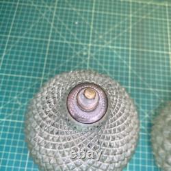 2 Vintage Glass Lamp Shade Retro Pineapple Teardrop Shape for Swag Lamp