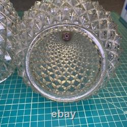 2 Vintage Glass Lamp Shade Retro Pineapple Teardrop Shape for Swag Lamp