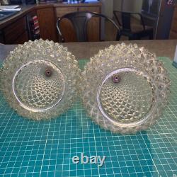 2 Vintage Glass Lamp Shade Retro Pineapple Teardrop Shape for Swag Lamp
