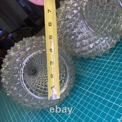 2 Vintage Glass Lamp Shade Retro Pineapple Teardrop Shape for Swag Lamp