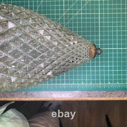 2 Vintage Glass Lamp Shade Retro Pineapple Teardrop Shape for Swag Lamp