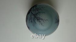 2 Vintage Glass Lamp Shade Set Reverse Hand Painted Lot Japanese Antique