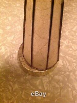 2 Vintage Mid Century Lamps & Night Light Fiberglass Shades Atomic Cone Pair Set