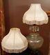 2 Vintage Victorian Cream Floral Designer Fringe Tassles Light Lamp Shades