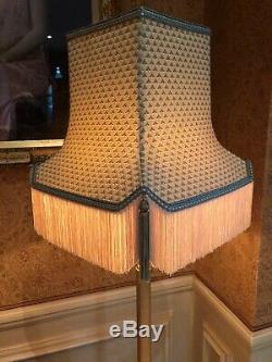 2 Vintage Victorian Traditional Deco Downton Abbey 100% Silk Geen/Gold Lampshade