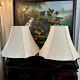 2 Vtg Creme Large Scallop Bell Lamp Shades Great Condition! Beautiful Details