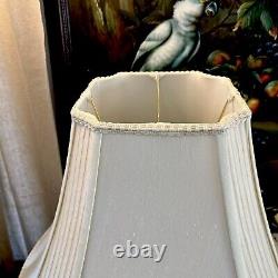 2 Vtg Creme Large Scallop Bell Lamp Shades Great Condition! Beautiful Details