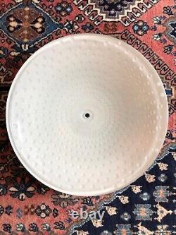 2 White Hobnail Milk Glass 14 Diameter Ceiling Light Cover Shades MCM LWR$