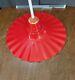 20 Rare! Red Porcelain Scalloped Fluted Shade Industrial Light Fixture Vintage