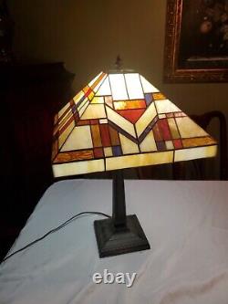 22 Vtg Art & Craft Mission Stained Slag Glass Lamp Shade Tiffany Style