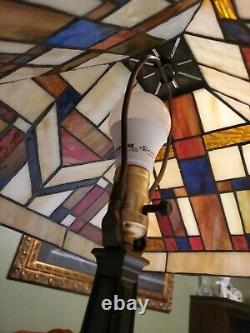 22 Vtg Art & Craft Mission Stained Slag Glass Lamp Shade Tiffany Style