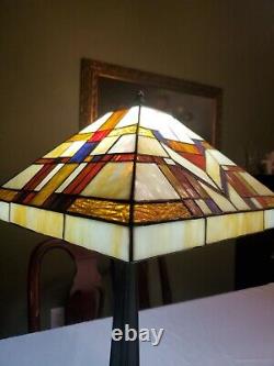 22 Vtg Art & Craft Mission Stained Slag Glass Lamp Shade Tiffany Style
