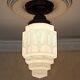 224b Vintage Antique Art Deco Ceiling Light Lamp Fixture Glass Shade Pendant