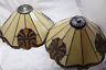 2x Vintage Stained Glass Faux Tiffany Lamp Shades Leaded Large 15 Octopus Rare