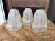 3 Antique Art Deco Glass Shades Pinecone Motif
