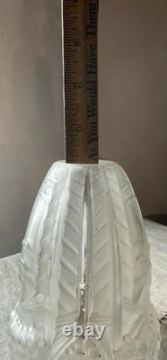 3 Antique Art Deco Glass Shades Pinecone Motif