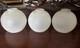 3 Antique Frosted Glass Ball Shades, 2 1/4 Fitter