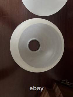 3 Antique Frosted Glass Ball Shades, 2 1/4 Fitter