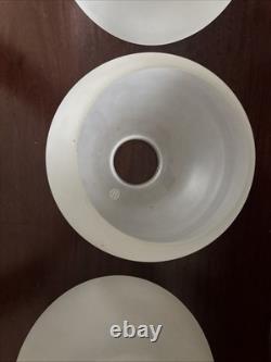 3 Antique Frosted Glass Ball Shades, 2 1/4 Fitter