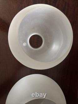 3 Antique Frosted Glass Ball Shades, 2 1/4 Fitter