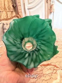 3 Antique Lily Lamp Shade, Green 6 Tall 4 1/2 Wide 1 1/2 fitter Replacements