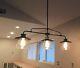 3-light Vintage Pendant Clear Glass Lamp Shades Hanging Dining Room Fixture