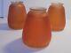 3 Vintage Carnival Iridescent Orange Glass Shades 2-1/4 Fitter 4 1/2 Tall