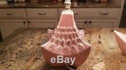 3 Vintage Mid Century Retro Ceramic Pink Table Lamps Original Pink Shades 56-137