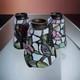 3 Vintage Stained Glass Cardinal Bird Light Fixture Pendant Lamp Shade