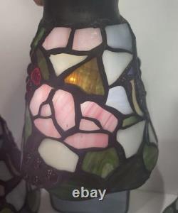 3 Vintage Stained Glass Cardinal Bird Light Fixture Pendant Lamp Shade