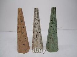 3 Vtg MCM Pendant Hanging Ceiling Light Fixture Ceramic Pottery Cone Shades Only