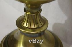 35 Pair Vintage Hollywood Regency Brass Rembrandt Torchiere Lamps Frosty Shades