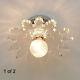 367z Vintage Antique Art Deco Starburst Ceiling Light Lamp Fixture Glass Shade