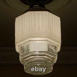 375 Vintage Antique Ceiling Light Glass Shade Lamp Skyscraper Bath Hall