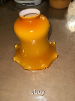 3vtg Art Deco Cased Butterscotch Hand Made Blown Glass Lamp/light Shades