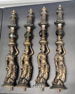 4 Antique Victorian Neo Classical Ladies Sculptures Bronze 21