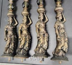 4 Antique Victorian Neo Classical Ladies Sculptures Bronze 21