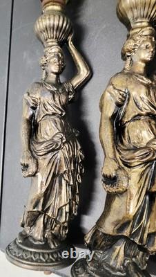 4 Antique Victorian Neo Classical Ladies Sculptures Bronze 21