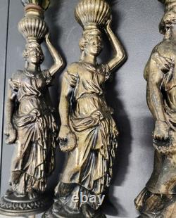 4 Antique Victorian Neo Classical Ladies Sculptures Bronze 21