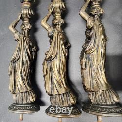 4 Antique Victorian Neo Classical Ladies Sculptures Bronze 21