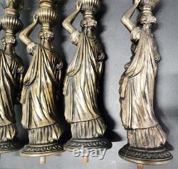 4 Antique Victorian Neo Classical Ladies Sculptures Bronze 21