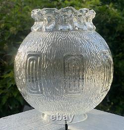 4 Fitter Vintage Mid-Century Modern Retro Clear Glass Bark Lamp Shade GWTW Rare