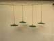 4 French Antique Green White Enamel Light Lamp Shade Farmhouse Shade Industrial