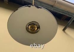 4 French Antique Green White Enamel Light Lamp Shade Farmhouse shade industrial